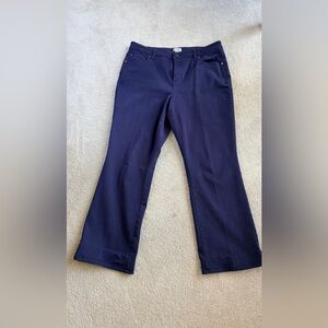 LOGO Lori Goldstein Sz 14 QVC Navy Blue Chinos Straight Leg inseam 27” Soft